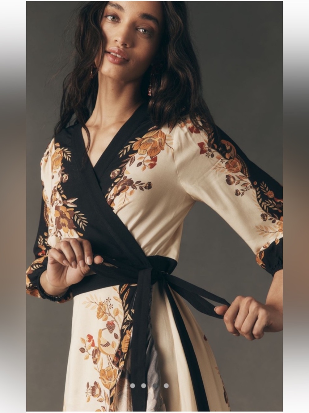Farm Rio Long-Sleeve Floral Wrap
Midi Dress - Sz M - Picture 4 of 6